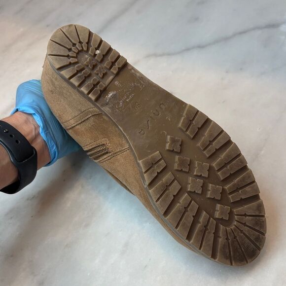 Unisa Boots Women's Quilted Suede Tan Wedge Boots - Picture 13 of 15